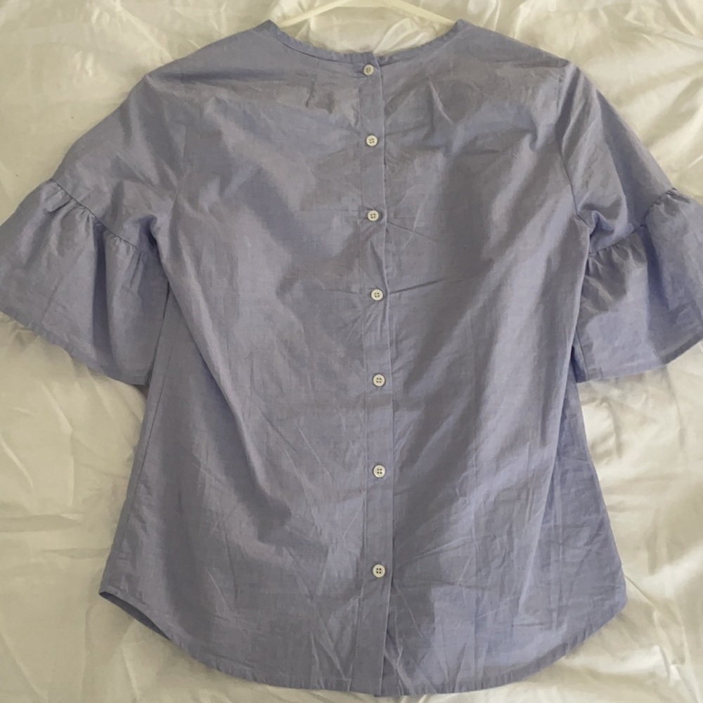 I.Crew Ruffle Sleeve Top - Picture 3 of 5